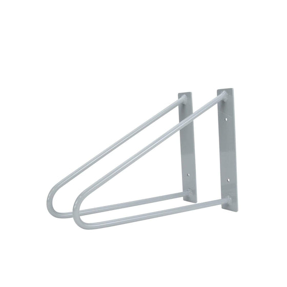 DIY Hairpin Legs Shelf Brackets Grey / Fits 9" Shelf Pair of Original Hairpin Shelf Brackets | Floating Desk Brackets - Grey