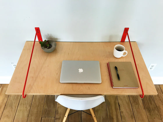 DIY Hairpin Legs Shelf Brackets Pair of Floating Desk Brackets - 22" Deep Desk