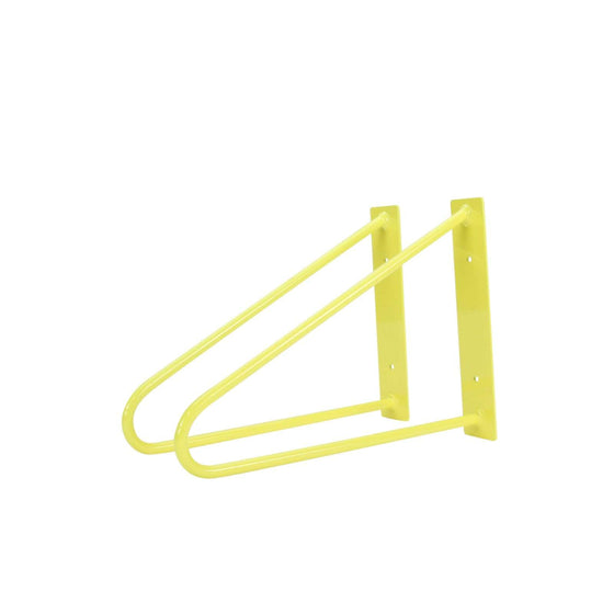 DIY Hairpin Legs Shelf Brackets Pair of Original Hairpin Shelf Brackets | Floating Desk Brackets - Yellow
